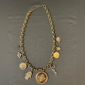 Hamsa love evil eye necklace